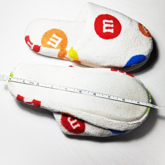 M&M Slippers Slip On Novelty Women's White Colorful Soft Trademarked - Picture 6 of 6